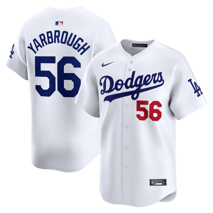 Ryan Yarbrough 56 Los Angeles Dodgers Home Limited Player White MLB Jersey Men's