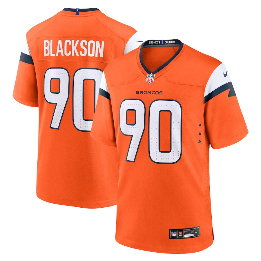 Angelo Blackson 90 Denver Broncos Game Orange NFL Jersey Men's