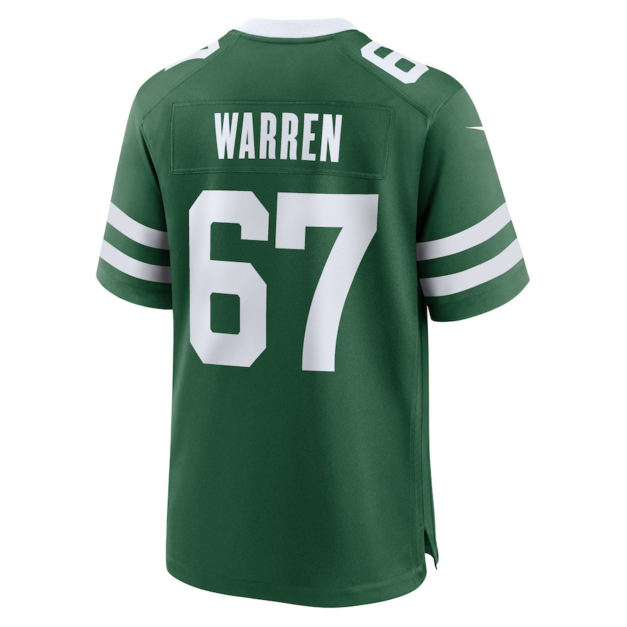 Carter Warren 67 New York Jets Team Game Legacy Green NFL Jersey Men's