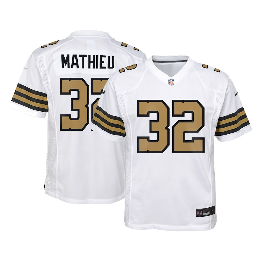 Tyrann Mathieu 32 New Orleans Saints Game White NFL Jersey Youth