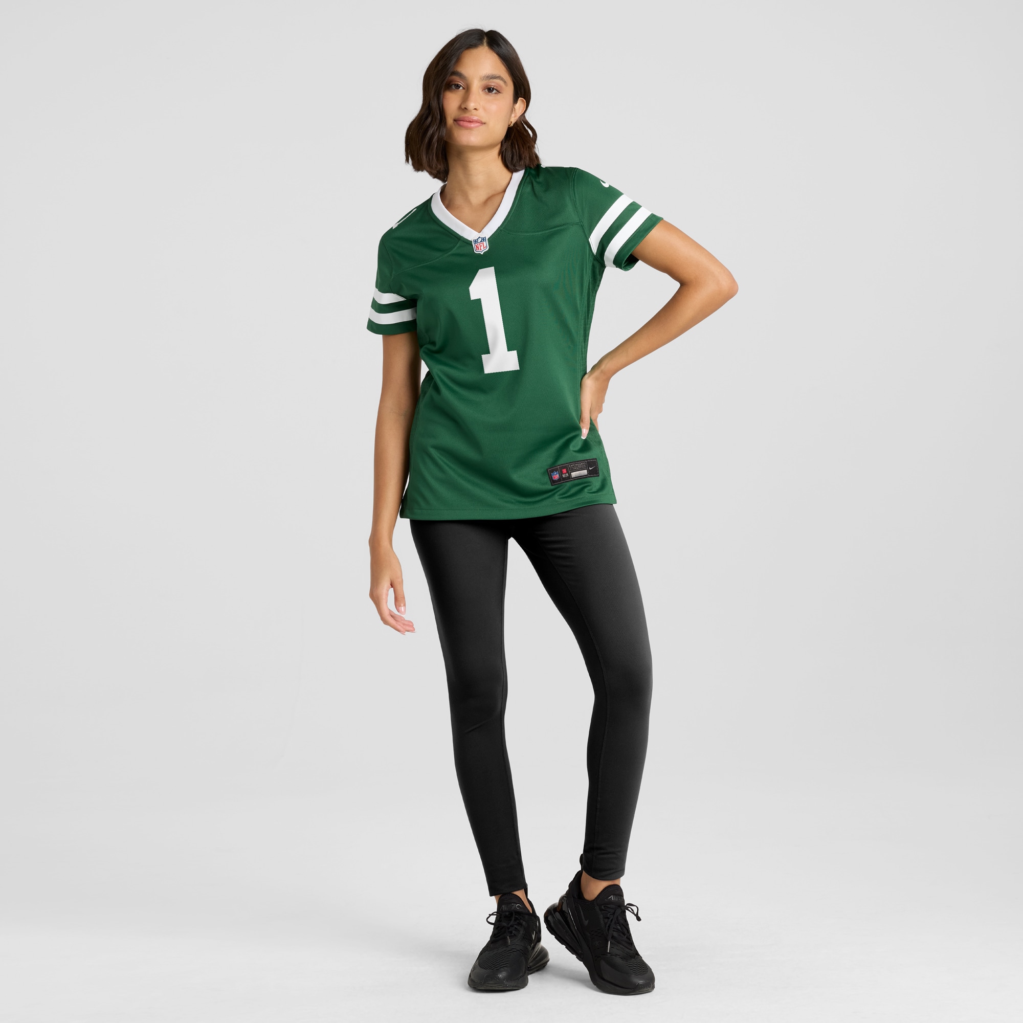 New York Jets Number 1 Bride Legacy Green Game NFL Jersey Women's