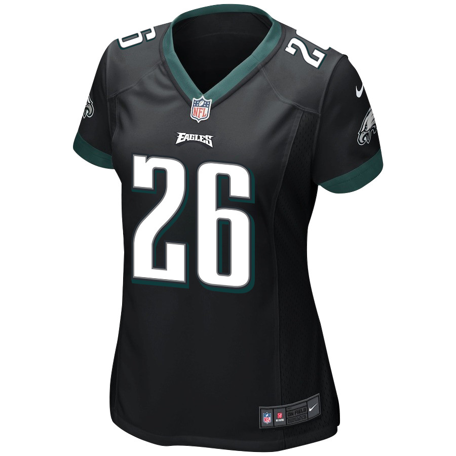 Saquon Barkley 26 Philadelphia Eagles Alternate Game Black NFL Jersey Women's