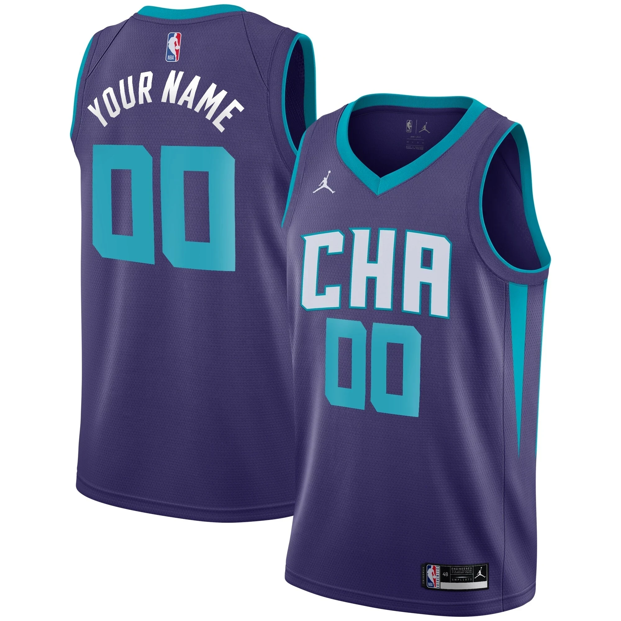 Charlotte Hornets Swingman Blank Statement Edition Purple NBA Jersey Men's