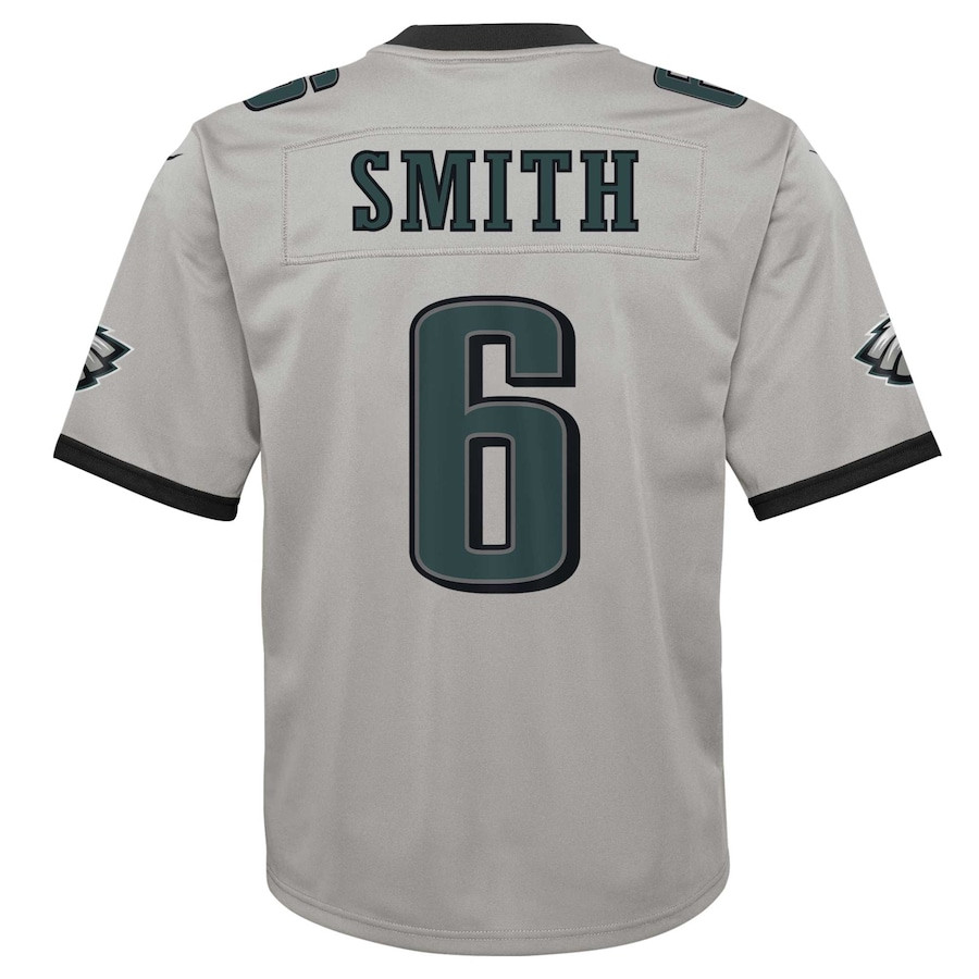 DeVonta Smith 6 Philadelphia Eagles Inverted Game Silver NFL Jersey Youth