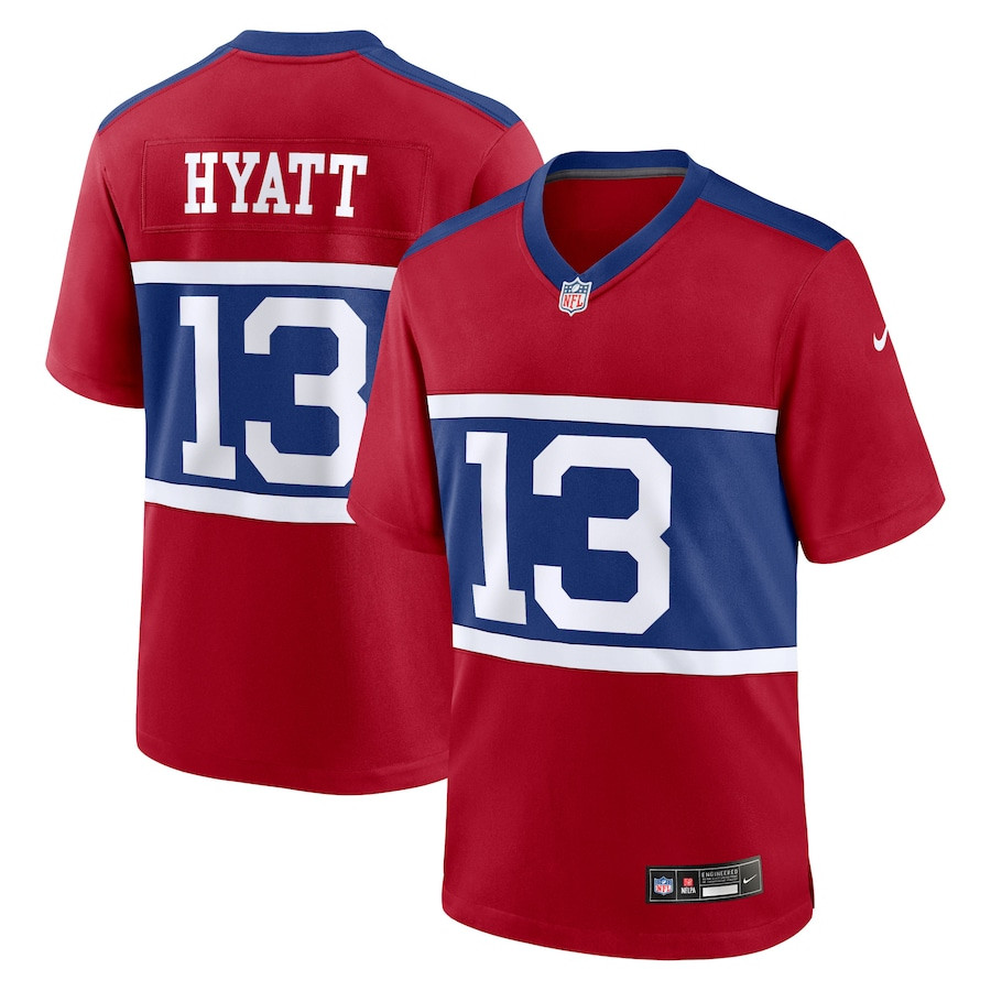 Jalin Hyatt 13 New York Giants Alternate Game Century Red NFL Jersey Men's