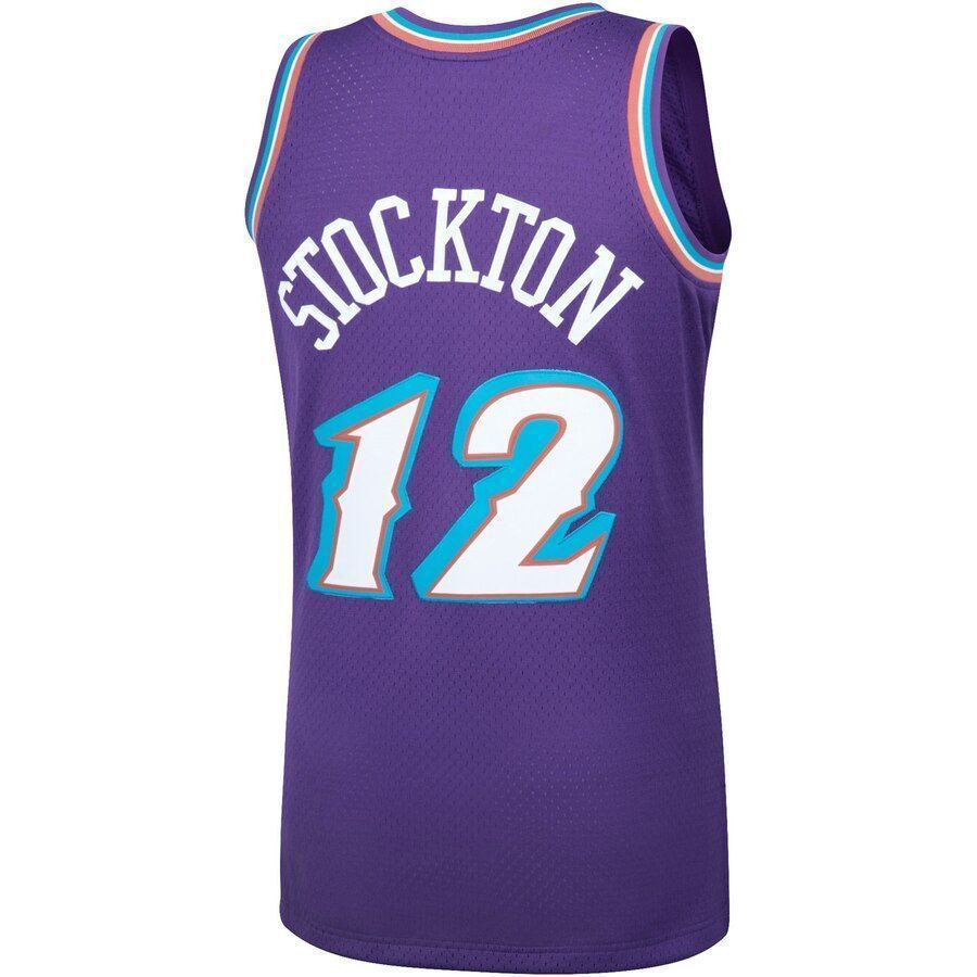 John Stockton Utah Jazz Mitchell Ness 1996-97 Hardwood Classics Swingman Player Purple NBA Jersey Men's