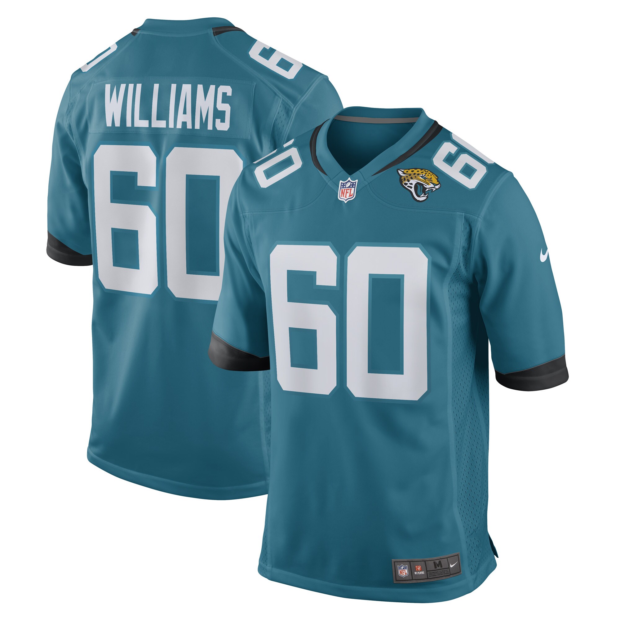 Jacksonville Jaguars Darryl Williams Teal Game Player NFL Jersey Men's