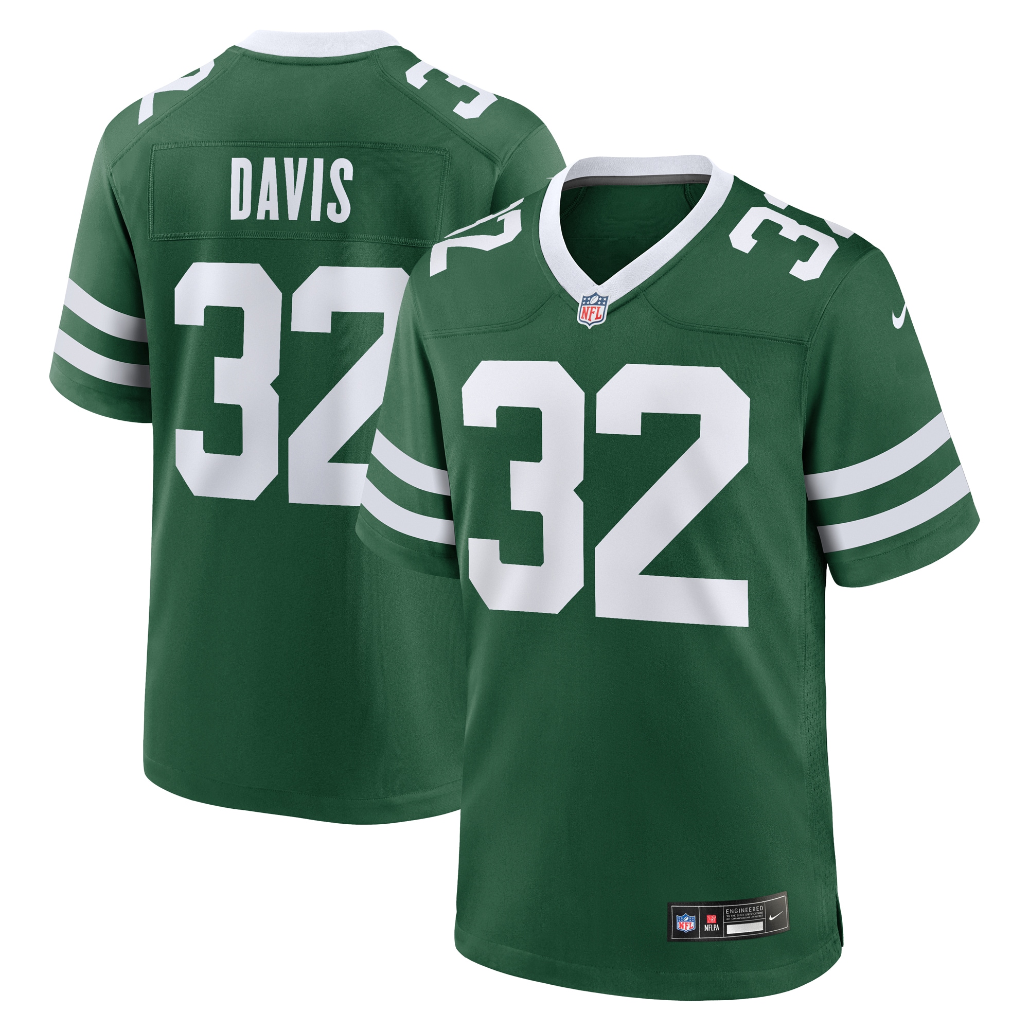 New York Jets Isaiah Davis Legacy Green Team Game NFL Jersey Men's