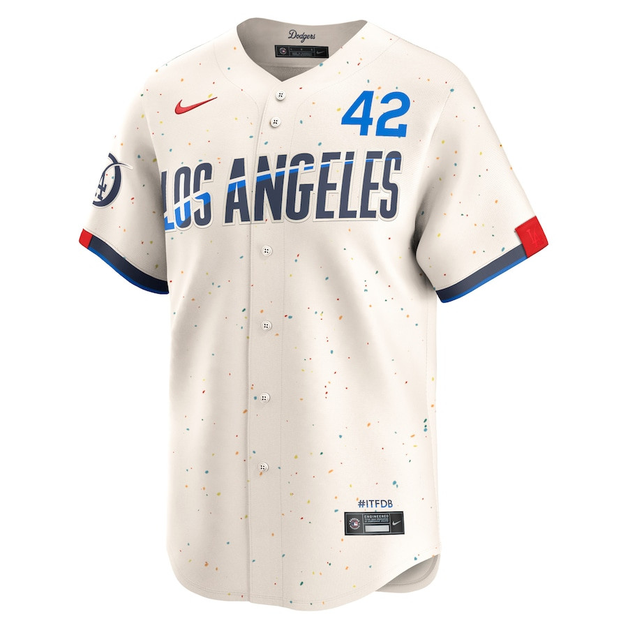 Jackie Robinson 42 Los Angeles Dodgers 2024 City Connect Limited Cream MLB Jersey Men's