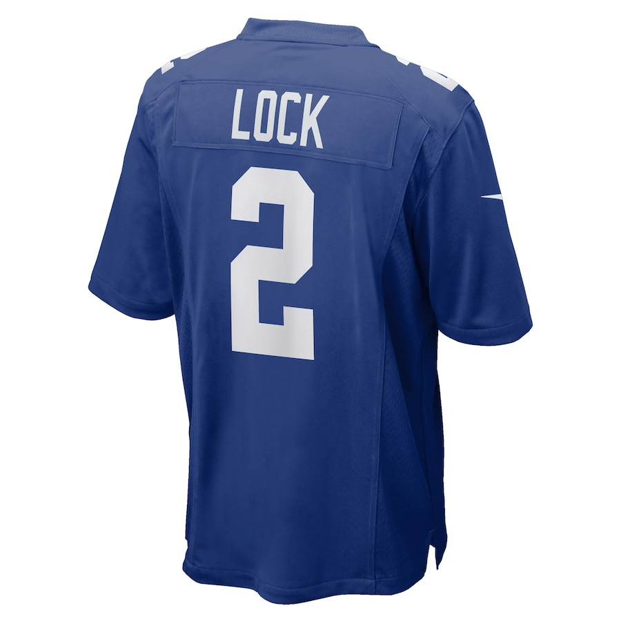 Drew Lock 2 New York Giants Team Game Royal NFL Jersey Men's