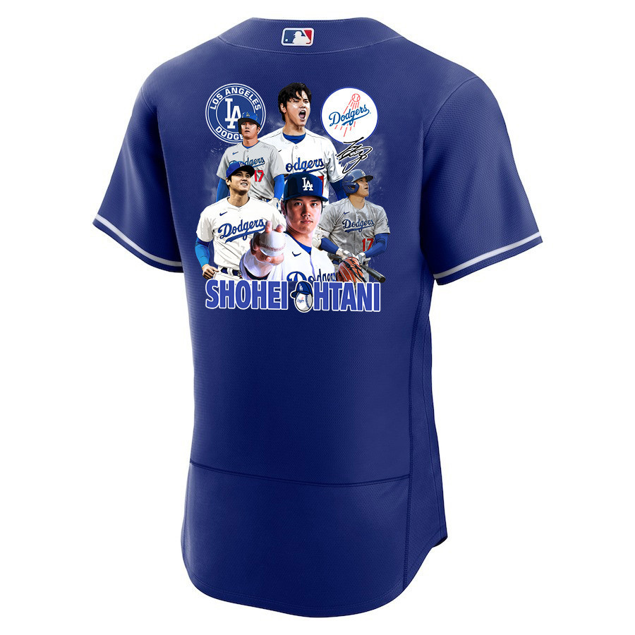 Shohei Ohtani 17 Los Angeles Dodgers Signed Sho King 2023 Alternate ELITE Royal MLB Jersey Men's