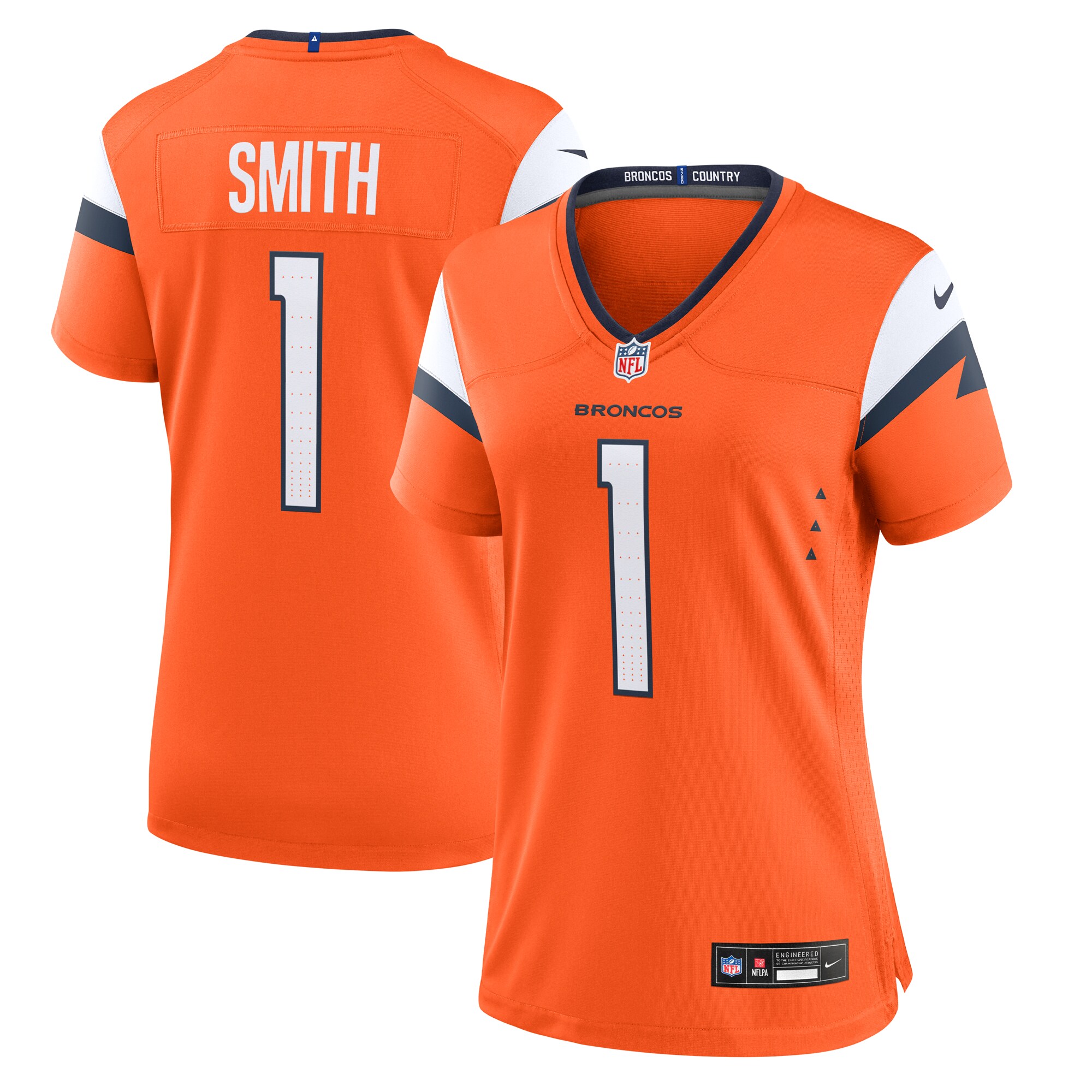 Denver Broncos Tremon Smith Orange Team Game NFL Jersey Women's