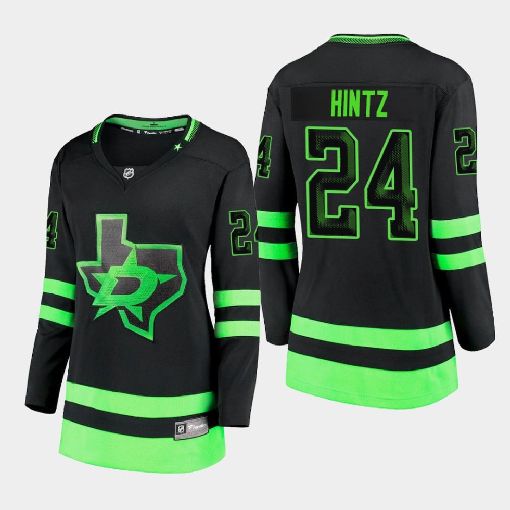 Dallas Stars Roope Hintz 24 Alternate Blackout Premier Breakaway Black NHL Jersey Women's