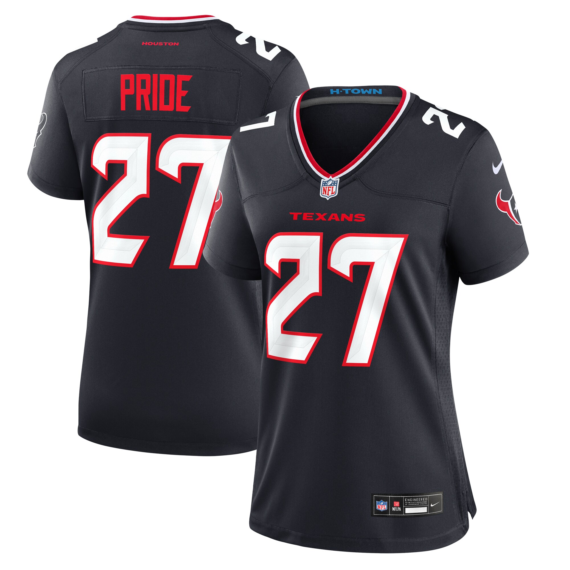 Houston Texans Troy Pride Navy Team Game NFL Jersey Women's