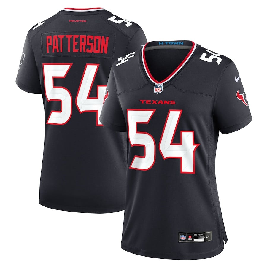 Jarrett Patterson 54 Houston Texans Team Game Navy NFL Jersey Women's