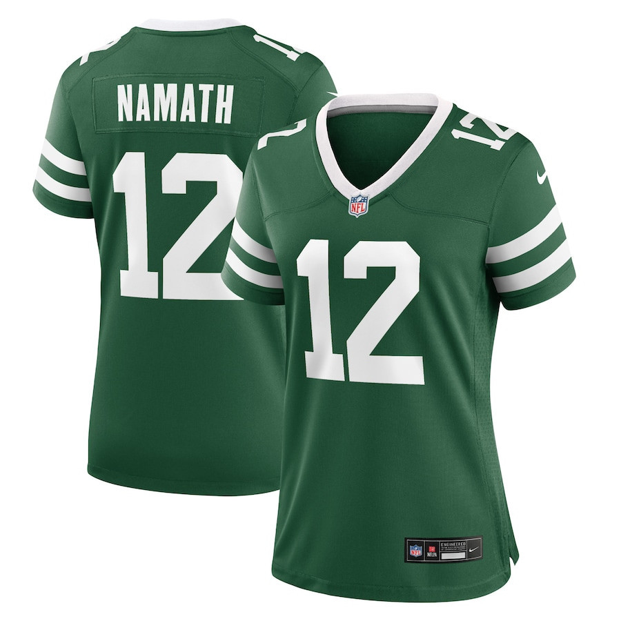 Joe Namath 12 New York Jets Game Women, Green NFL Jersey Women's