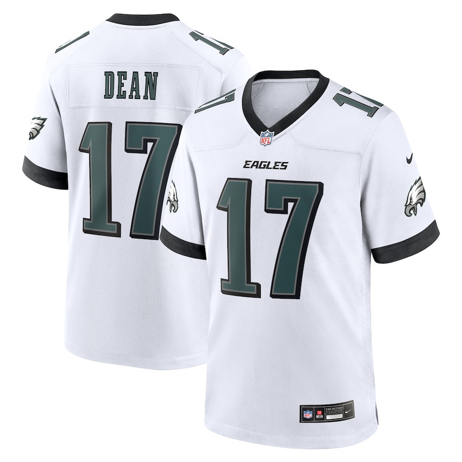 Nakobe Dean 17 Philadelphia Eagles White Game White NFL Jersey Men's