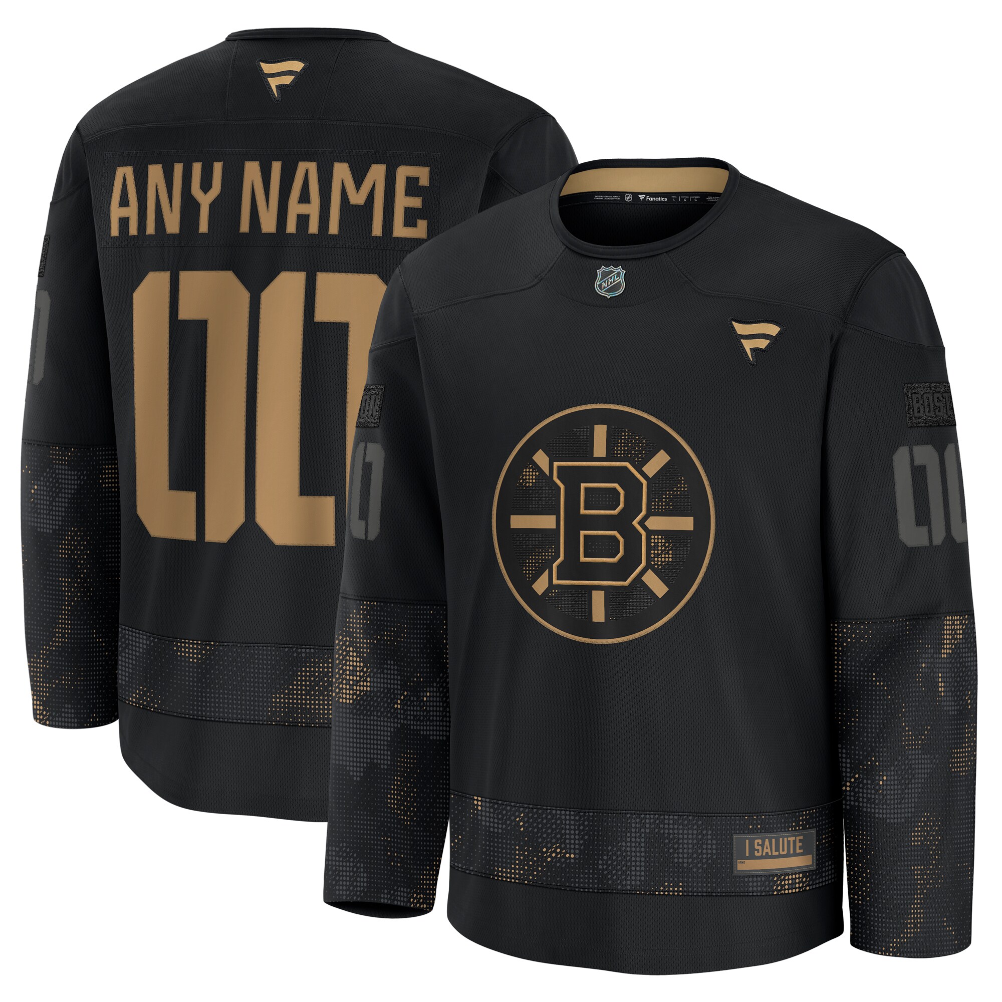 Boston Bruins Black 2024 Military Appreciation Custom Practice NHL Jersey Men's