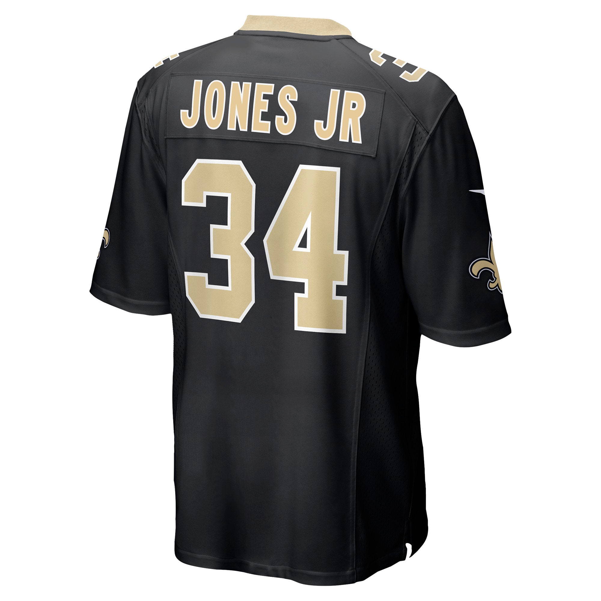 New Orleans Saints Tony Jones Jr. Black Player Game NFL Jersey Men's