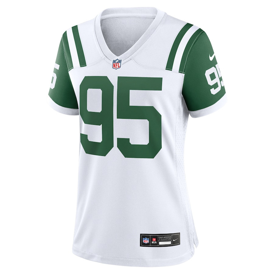 Quinnen Williams 95 New York Jets Classic Alternate Game White NFL Jersey Women's