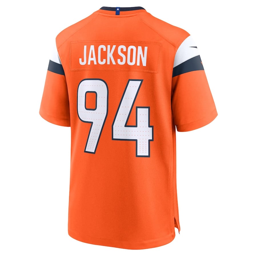 Jordan Jackson 94 Denver Broncos Team Game Orange NFL Jersey Men's