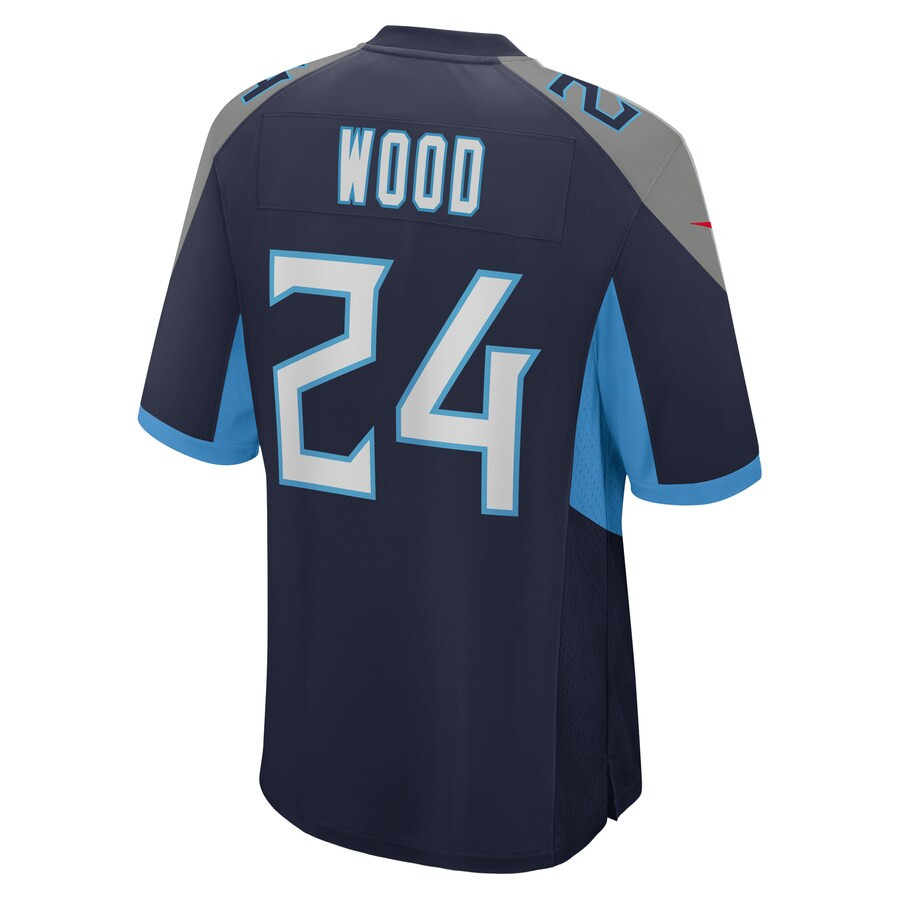 Julius Wood 24 Tennessee Titans Game Navy NFL Jersey Men's