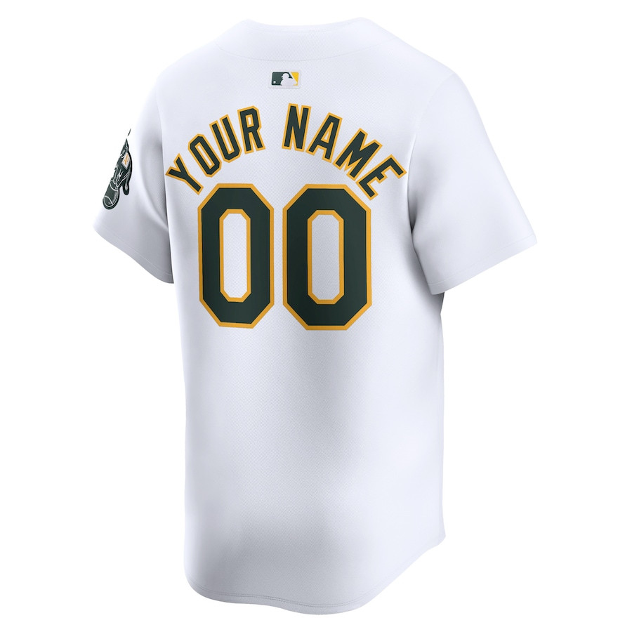 Oakland Athletics Home Limited Custom White MLB Jersey Youth