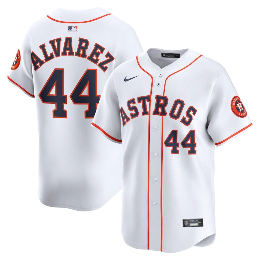 Yordan Alvarez 44 Houston Astros Home Limited Player White MLB Jersey Men's
