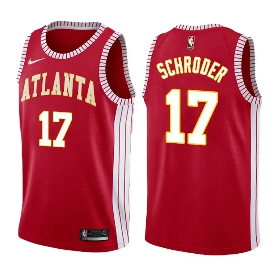 Atlanta Hawks Dennis Schroder 17 Classic Edition Red NBA Jersey Men's