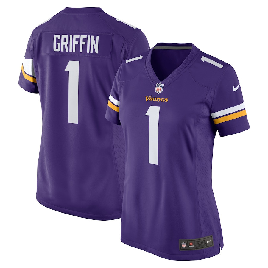 Shaquill Griffin 1 Minnesota Vikings Team Game Purple NFL Jersey Women's