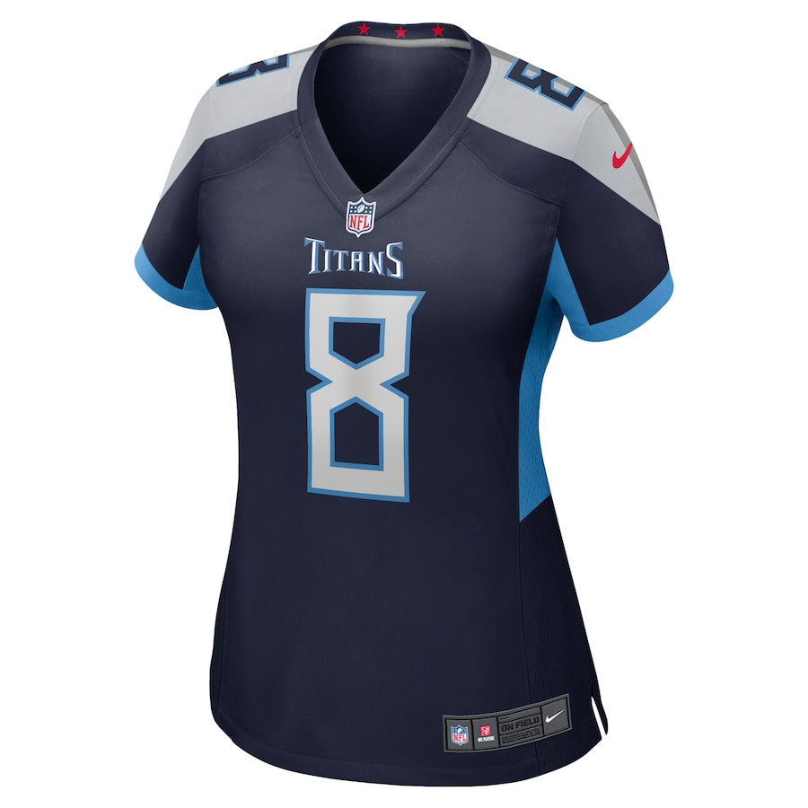 Will Levis 8 Tennessee Titans Game Navy NFL Jersey Women's