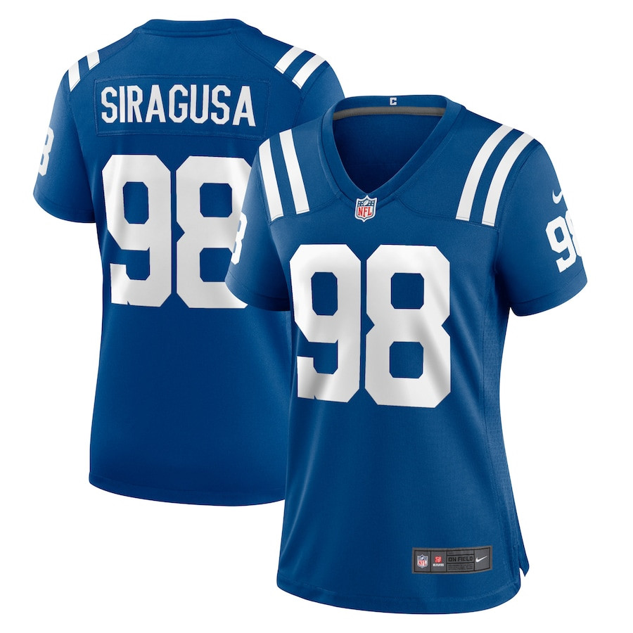 Tony Siragusa 98 Indianapolis Colts Game Retired Player Royal NFL Jersey Women's