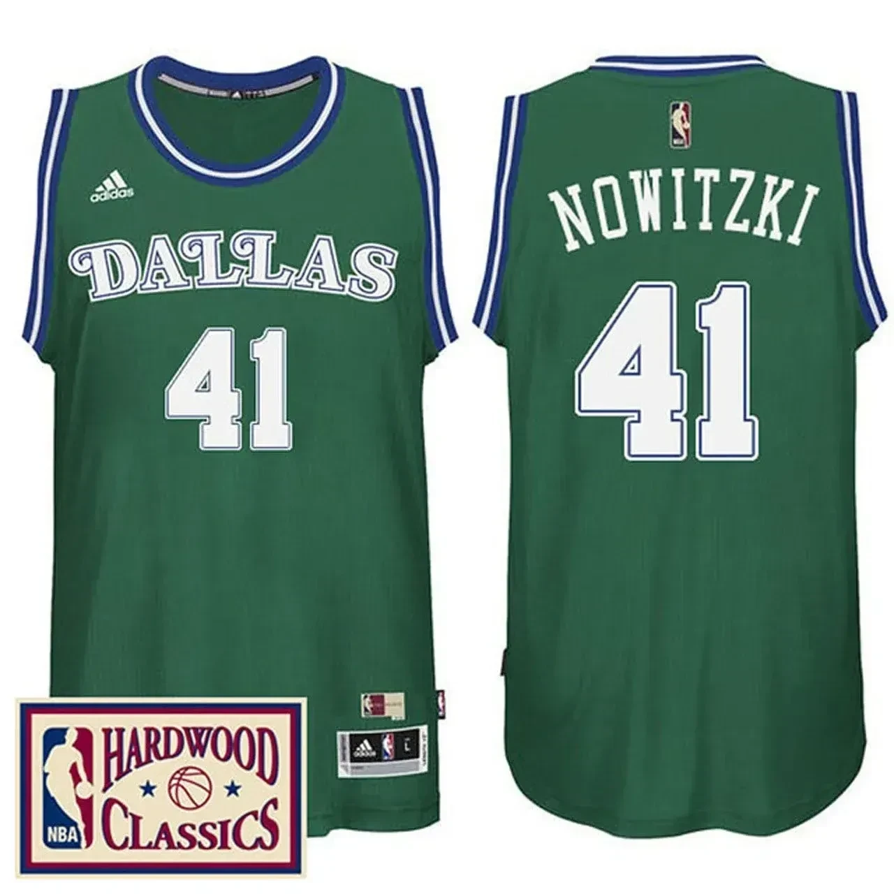 2016-17 Season Dallas Mavericks 41 Hardwood Classics Throwback Green Dirk Nowitzki NBA Jersey Men's