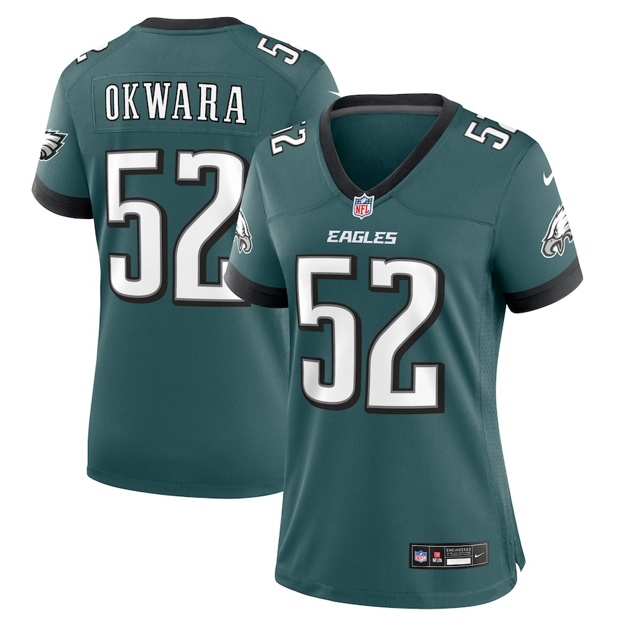 Julian Okwara 52 Philadelphia Eagles Game Midnight Green NFL Jersey Women's