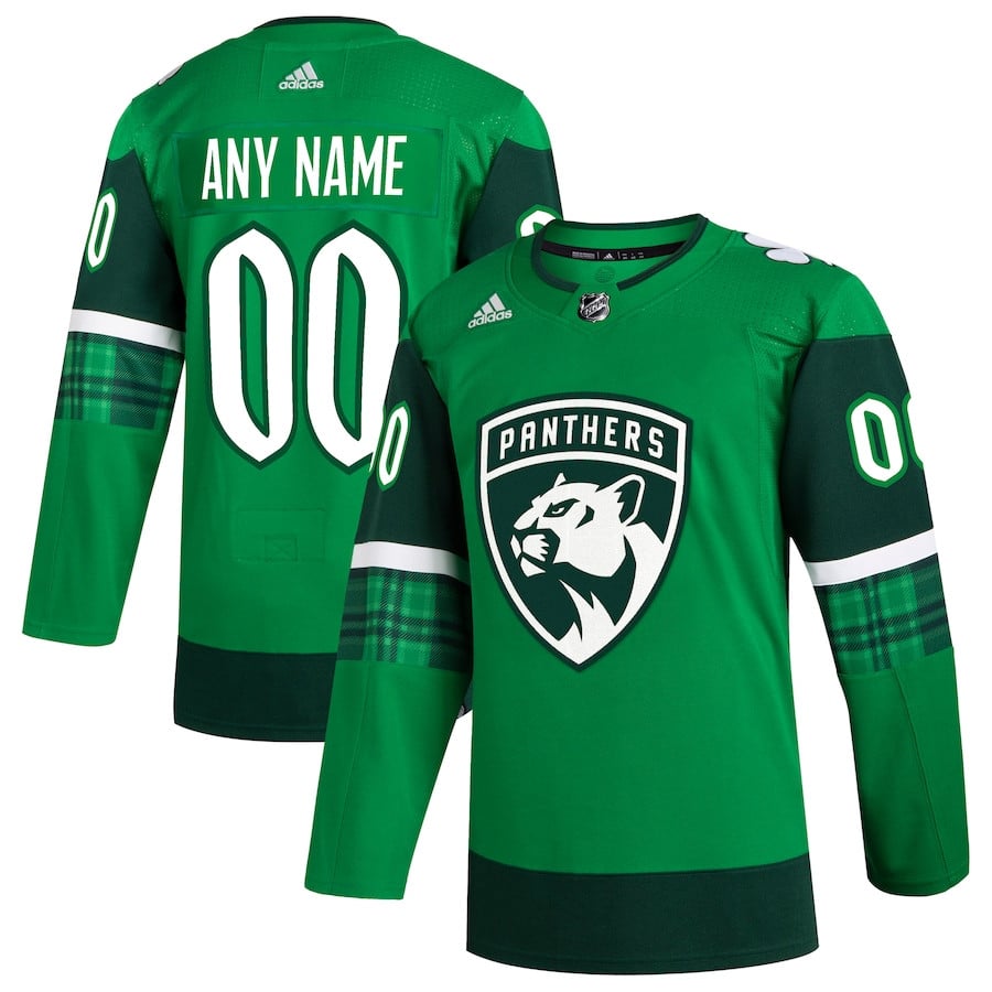 Florida Panthers St. Patrick's Day Custom Kelly Green NHL Jersey Men's