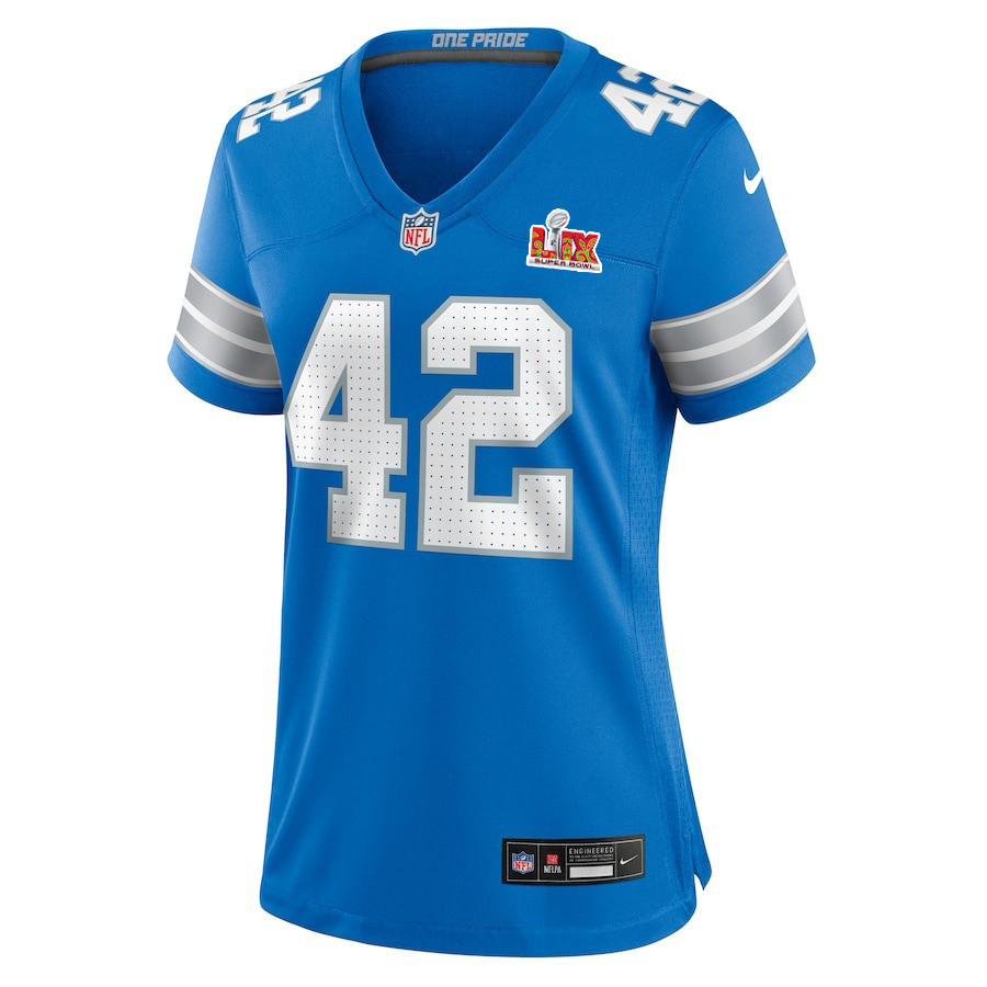 Jalen Reeves-Maybin #42 Detroit Lions Super Bowl LIX Blue NFL Jersey Women's