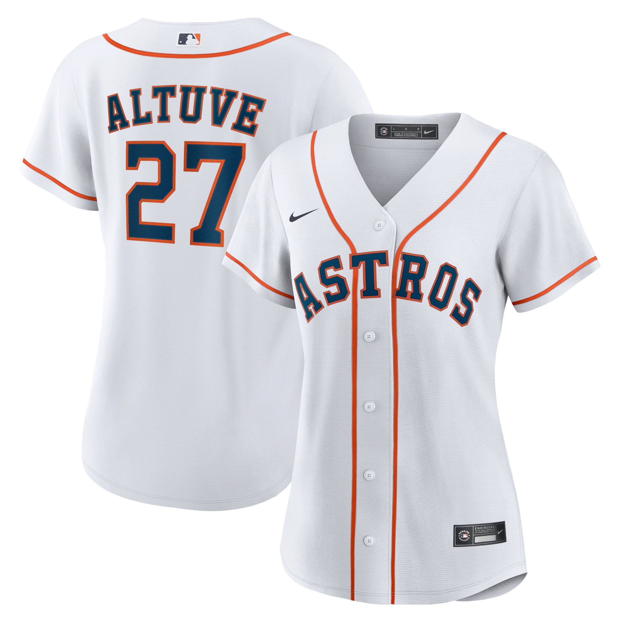 Houston Astros Jose Altuve White Home Player MLB Jersey Women's