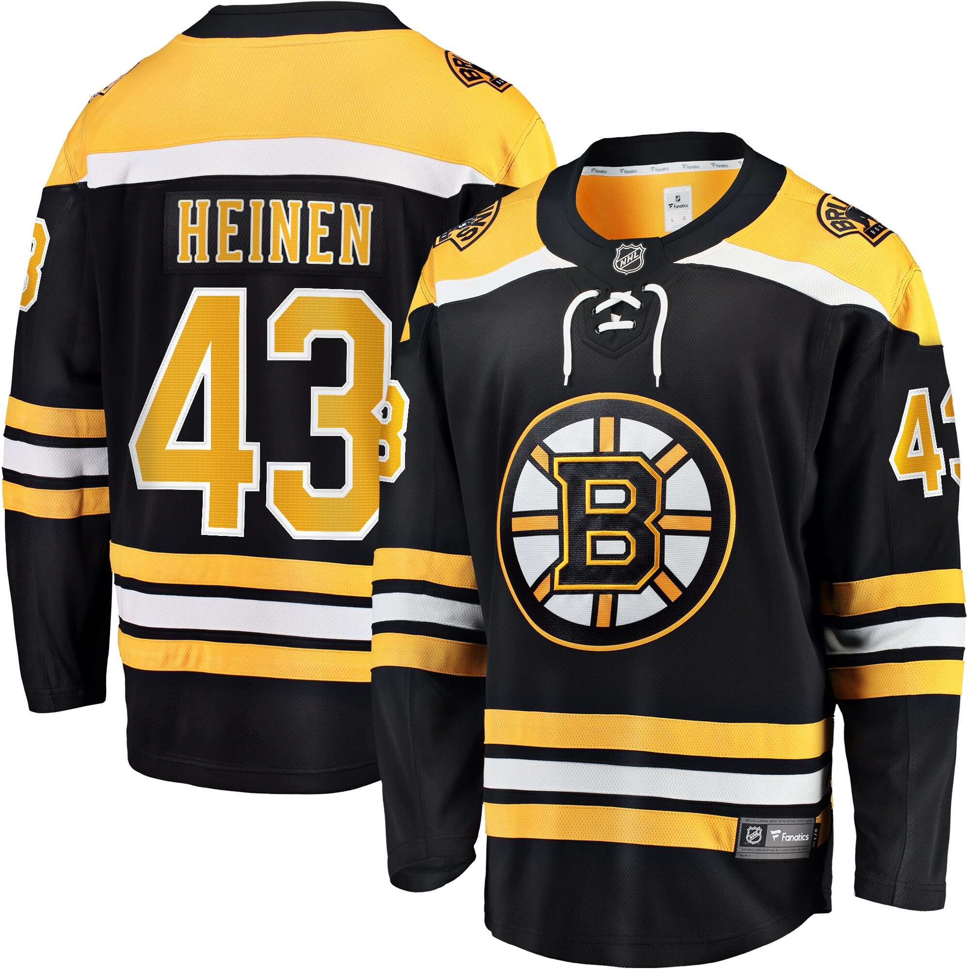 Boston Bruins Danton Heinen Black Home Premier Breakaway Player NHL Jersey Men's