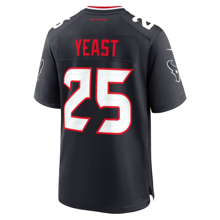 Russ Yeast 25 Houston Texans Team Game Navy NFL Jersey Men's