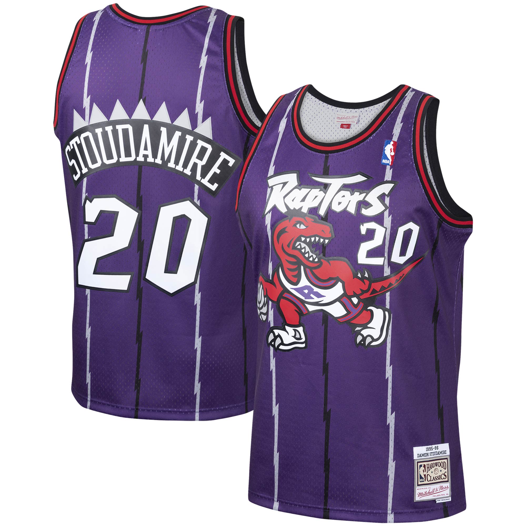 Mitchell Ness Damon Stoudamire Purple Toronto Raptors 1995-96 Hardwood Classics Swingman Player NBA Jersey Men's