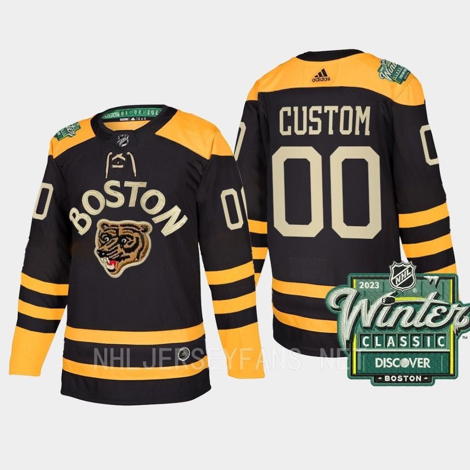 Boston Bruins Custom 00 2023 Winter Classic Black NHL Jersey Men's