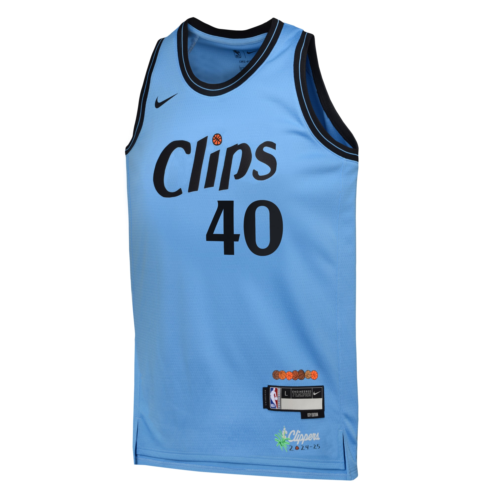 Camiseta City Edition Swingman de los Los Angeles Clippers 2024 Azul Ivica Zubac Juvenil NBA Jersey Men's