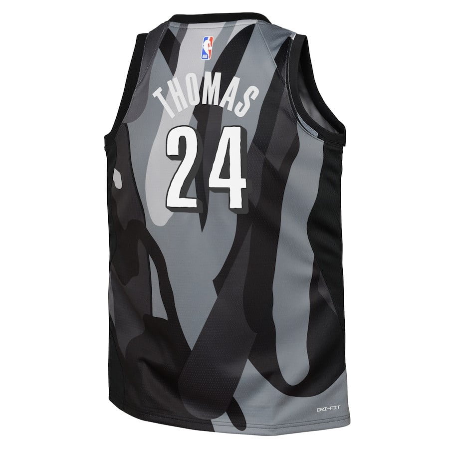 Cam Thomas 24 Brooklyn Nets 2024/25 Swingman Playe City Edition Gray NBA Jersey Youth