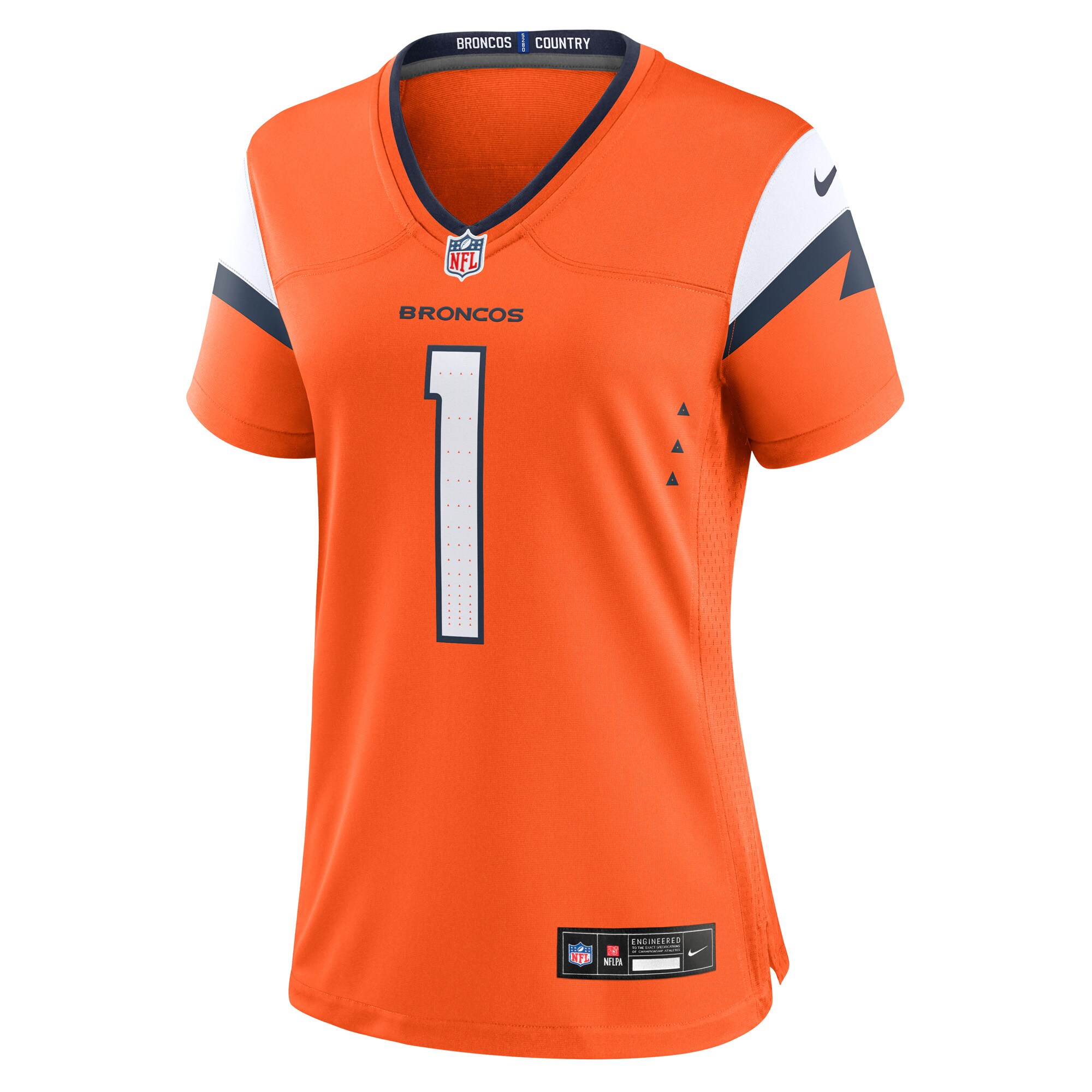 Denver Broncos Number 1 Bride Orange Game NFL Jersey Women's