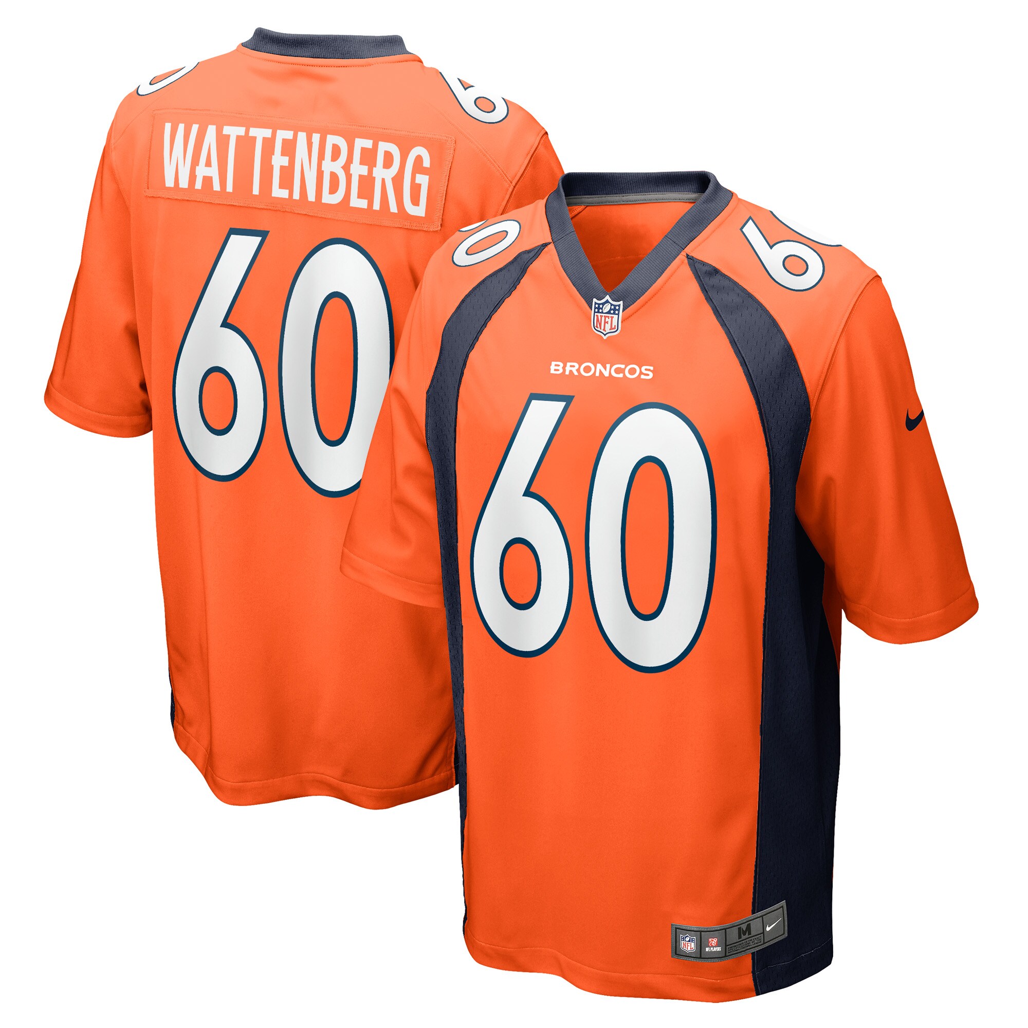 Denver Broncos Luke Wattenberg Orange Game Player NFL Jersey Men's