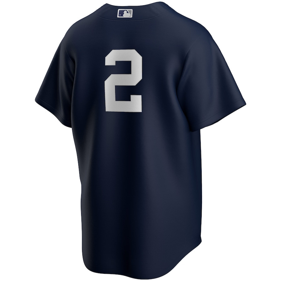 Derek Jeter 2 New York Yankees Alternate Navy MLB Jersey Men's