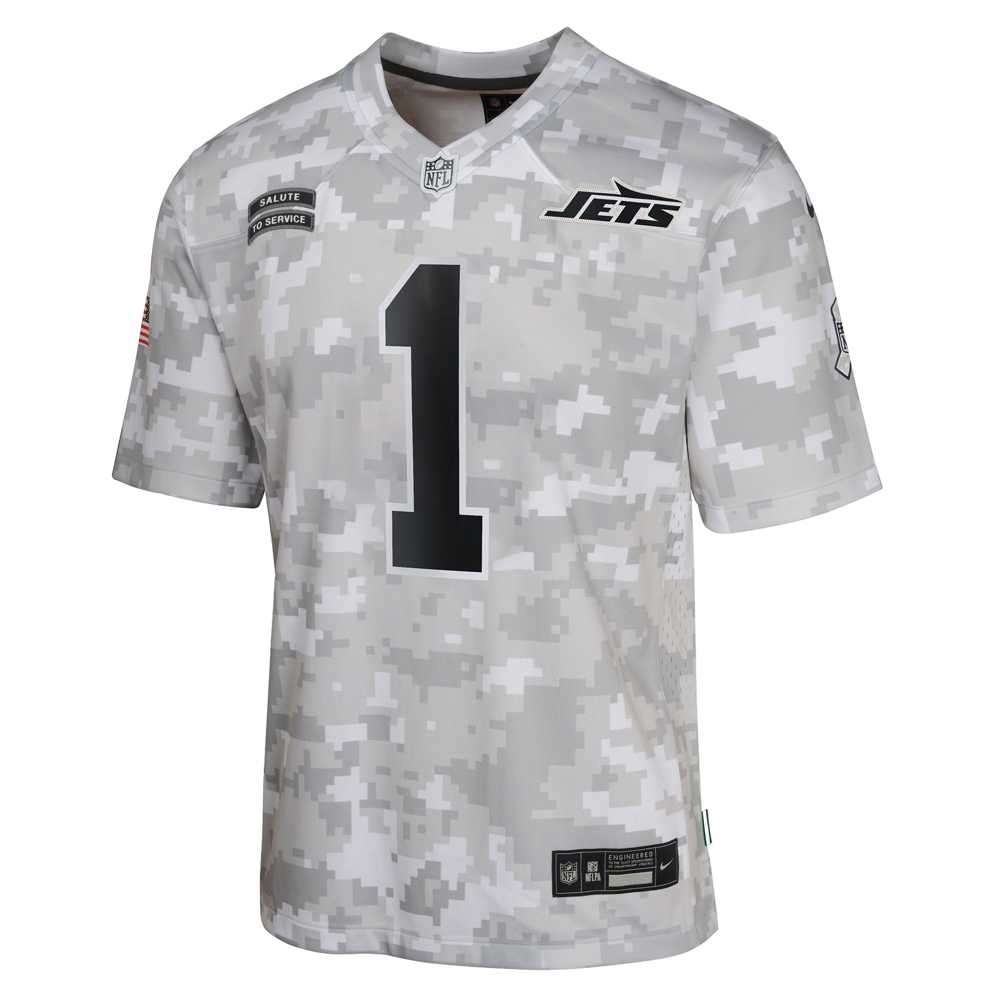 New York Jets Sauce Gardner Arctic Camo 2024 Salute to Service Game NFL Jersey Youth