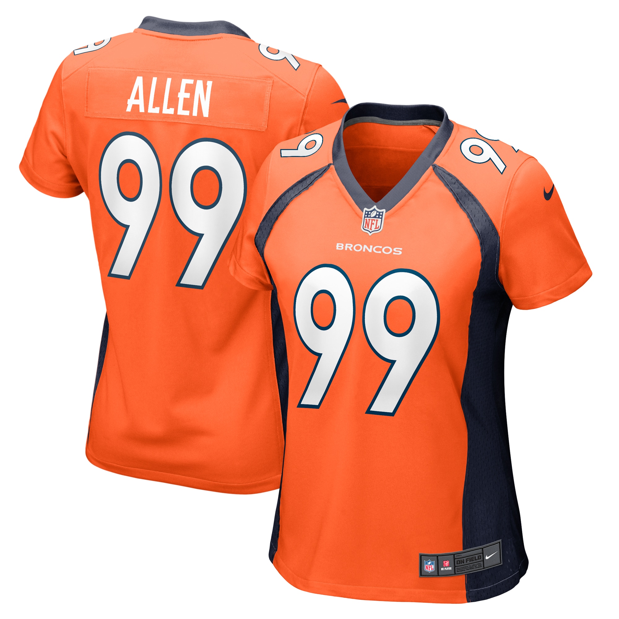 Denver Broncos Zach Allen Orange Game Player NFL Jersey Women's