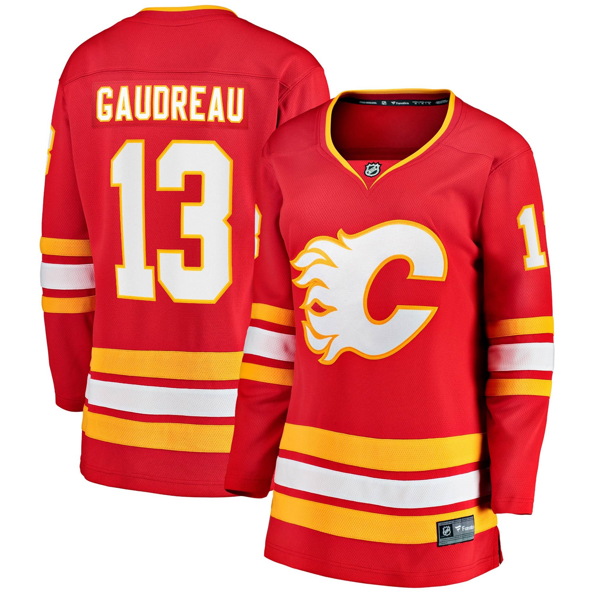 Johnny Gaudreau 13 Calgary Flames Women?? Home Premier Breakaway ??Red NHL Jersey Women's
