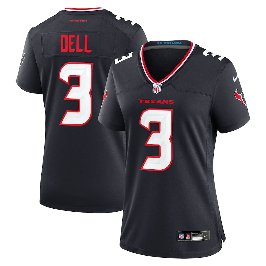 Tank Dell 3 Houston Texans Team Game Navy NFL Jersey Women's